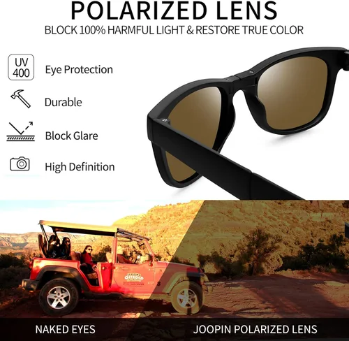 Vista 4 de Joopin Gafas de sol cuadradas polarizadas con protección UV para hombre y mujer