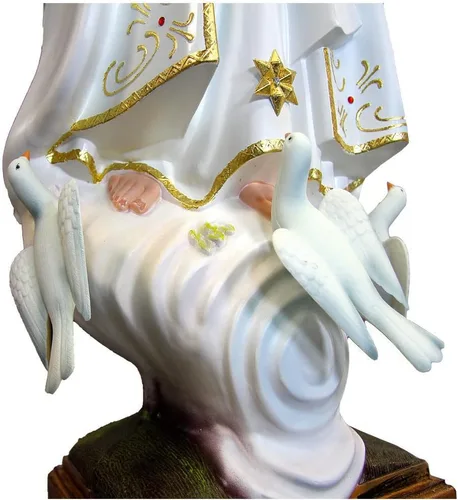 Vista 7 de Estatua de Nuestra Señora de Fátima de 40'' fabricada en Portugal #1039 Blanco