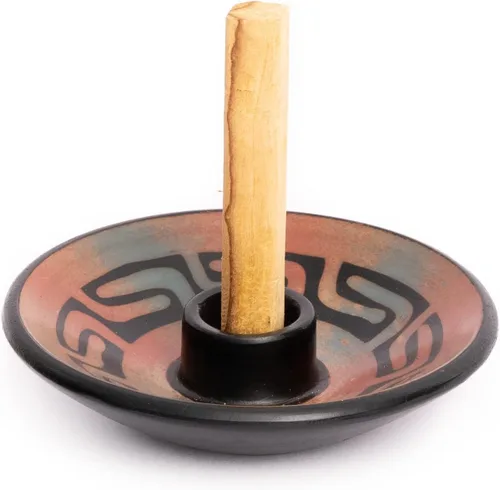 Vista 12 de Luna Sundara Auténtico soporte para palitos de Palo Santo de cerámica de Perú y soporte para incienso, incluye 5 palitos de Palo Santo hechos a mano