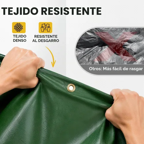 Vista 5 de Lona impermeable resistente, 8 x 10 pies, 14 mil, cubierta multiusos