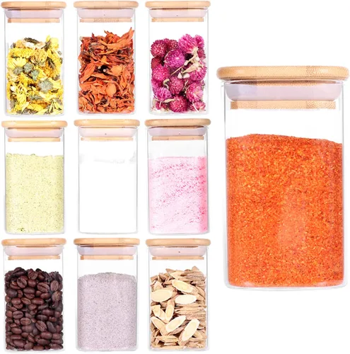 Vista 9 de Tzerotone Juego de tarros de especias, 2.5 onzas, 20 piezas, tarros de vidrio con tapas herméticas de bambú y etiquetas, mini recipientes