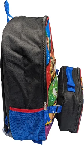 Vista 5 de AI ACCESSORY INNOVATIONS Mario Luigi Bros - Mochila de tamaño completo de 16 pulgadas con lonchera desmontable