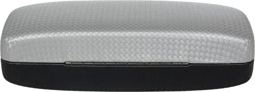 Vista 3 de Hard Shell Eyeglass Case mediana para a grandes anteojos en la mitad Tono Diamond Weave