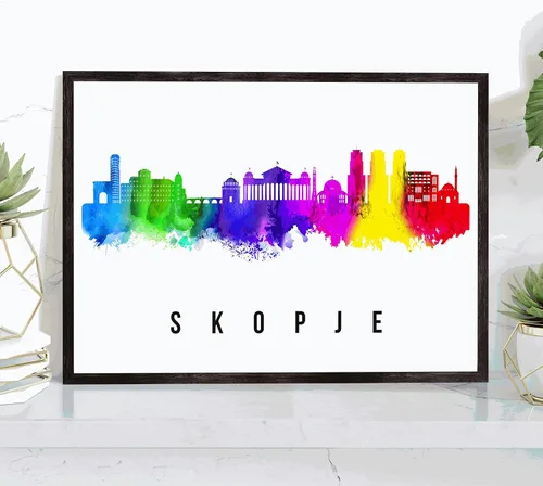 Vista 22 de Póster de Kazan Skyline Rusia, pintura de paisaje urbano de Kazan, póster de Rusia, paisaje urbano de Kazán y estampado de monumentos, arte de pared