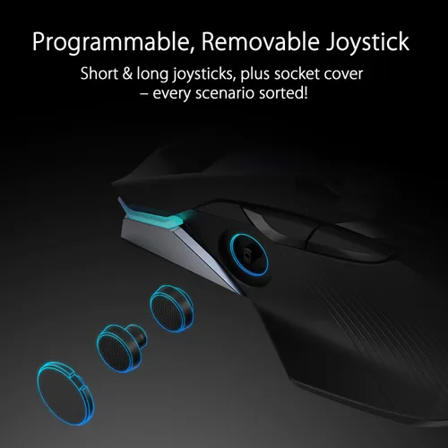 Vista 4 de ASUS ROG Chakram Wireless Aura Sync RGB - Sensor óptico para juegos de 16000 DPI