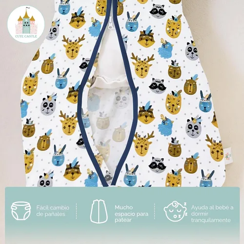 Vista 7 de Cute Castle Baby Sleep Sack - Lightweight 100% Cotton 2-Way Zipper TOG 0.5 Infant Wearable Blanket