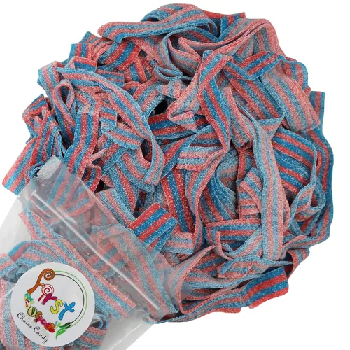 Vista 8 de Cinturones de Gomitas Ácidas de Varios Colores (Azul Baya (Arándano), 1 Libra)