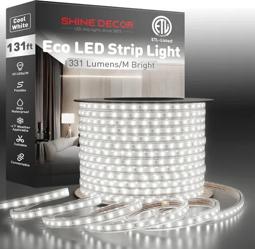 Vista 13 de Shine Decor Tira de luz LED fácil de conectar, 2800 K blanco cálido, resistente al frío, resistente a la intemperie para interiores y exteriores