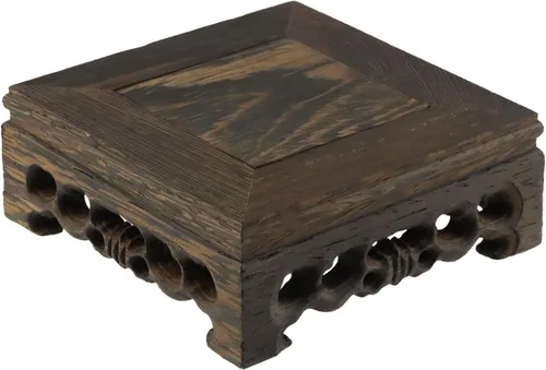Vista 12 de Base de madera, pedestal tradicional, soporte de exhibición de artesanía tradicional, base de madera, jarrón oriental, decoración de base de tetera