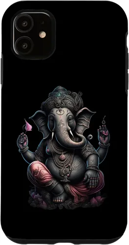 Vista 8 de iPhone 16 Dios hindú Ganesha Lotus Pose Yoga y Meditación Caso