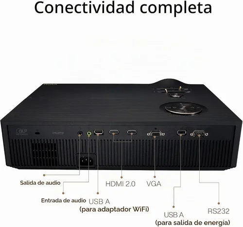 Vista 6 de ASUS ProArt A1 Proyector Profesional Calman Verificado con 3000 Lúmenes, Proyector Full HD con Entrada 4K, Keystone Automático, Proyector de Cine