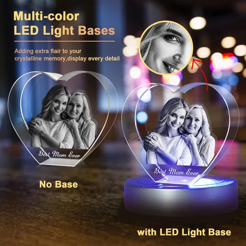 Vista 2 de Novgarden Foto de cristal 3D, regalos personalizados para el día de la madre, regalos conmemorativos para mujeres y ella, en cumpleaños