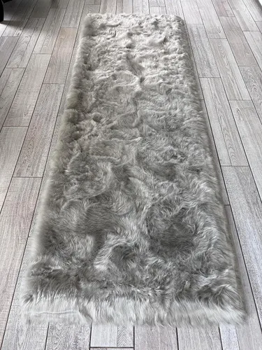 Vista 43 de LAMBZY Elegante y sofisticada alfombra rectangular de piel de oveja (beige, 2 x 3 pies)