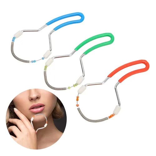 Vista 2 de 3 unidades de removedor de vello facial de primavera, depiladora de hilo de primavera para depilación facial sin dolor para mujeres, eliminar