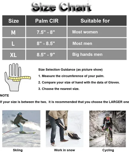 Vista 7 de SUJAYU Guantes de invierno para hombres y mujeres, guantes de pantalla táctil, guantes de motos de nieve, guantes de esquí, guantes de snowboard