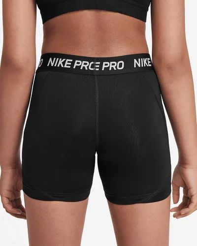 Vista 3 de Nike Girls Pro - Pantalones cortos de 3 pulgadas, color negroblanco, Negro