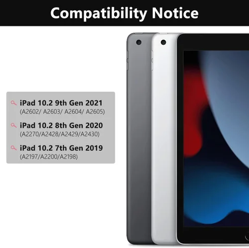 Vista 7 de TQQ Touch Funda para iPad de 9ª generación con teclado (10.2 pulgadas, 2021), trackpad multitáctil, cubierta protectora giratoria de 360°