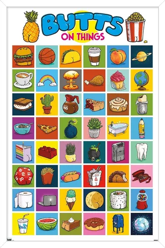 Vista 13 de Trends International Brian Cook: Butts on Things - Póster de collage de pared, 22.4 pulgadas de largo x 14.7 pulgadas, versión enmarcada de madera