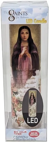 Vista 4 de Vela de oración devocional sin llama LED St Philomena