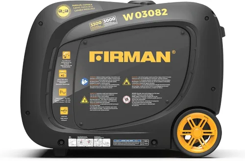 Vista 8 de FIRMAN Generador portátil inversor, motor de 171 cc con arranque eléctrico, generador de energía de 3300 W con tiempo de funcionamiento de 9 horas