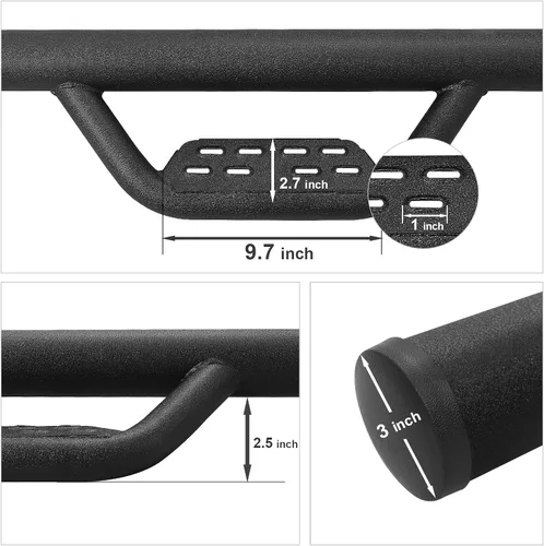 Vista 2 de Estribos compatibles con Ford F250 F350 F450 F550 Super Duty Cab Regular Cab 2 modelos de una sola puerta, escalones laterales desplegables de acero