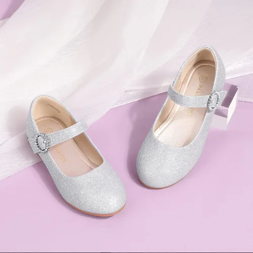 Vista 5 de PANDANINJIA Sarena - Zapatos de vestir para niñas con diamantes de imitación para niña de flores, bailarina, zapatos planos Mary Jane para bodas