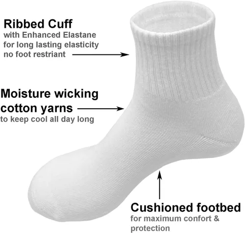 Vista 4 de Glory Max 6 pares de calcetines tobilleros de algodón sólido para hombre con amortiguación