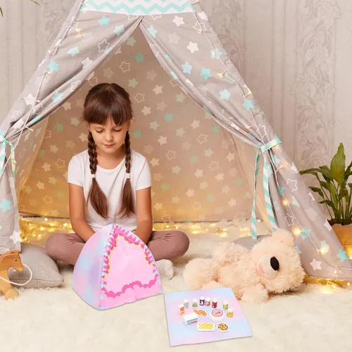 Vista 7 de 34 Pcs 11.5 Inch Doll Camping Tent Set-Sleeping Bag Backpack Accessories