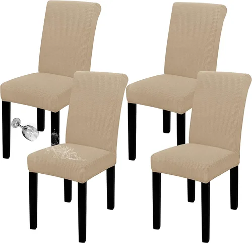 Vista 71 de Easy-Going - Juego de 2 fundas para sillas de comedor 100% impermeables, de tela Jacquard elástica, fundas protectoras removibles y lavables