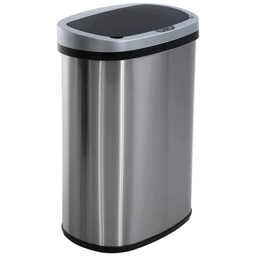 Vista 9 de HCY Basurero de cocina automático de 13 galones de acero inoxidable con tapa, inteligente para cocina, oficina, sala de estar, baño (negro)