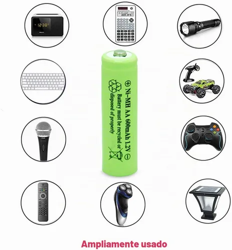 Vista 3 de Ni-Mh AA 600mAh 1.2V batería recargable para luces solares al aire libre lámpara de jardín (paquete de 4)