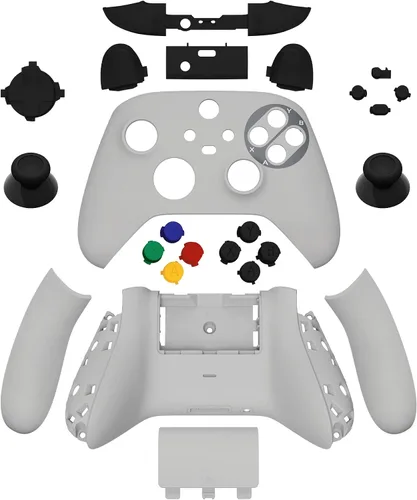 Vista 9 de eXtremeRate Juego completo de botones de carcasa para Xbox Series X y S Controller, SFC SNES Classic EU estilo de repuesto rieles laterales agarres