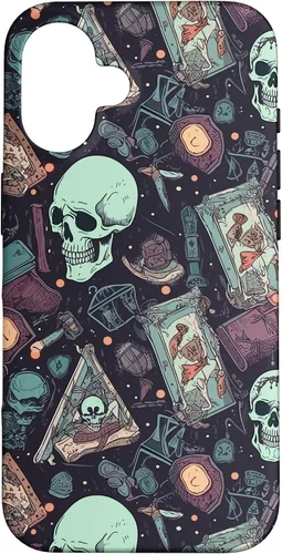 Vista 32 de Eerie Tarot Cards and Crystals Pattern Scary Cute Halloween Case for iPhone 17
