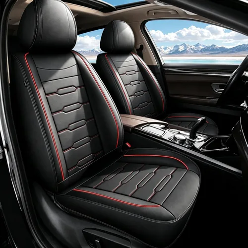 Vista 10 de AOMSAZTO Fundas de asiento de automóvil de ajuste personalizado para Cadillac ATS 2013-2018, fundas de cojín de vehículo, protectores de asiento