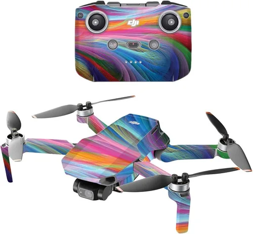Vista 7 de MightySkins - Compatible con DJI Mini 2 Dron portátil - Humo brillante Funda protectora de vinilo duradera y única Fácil de aplicar, quitar