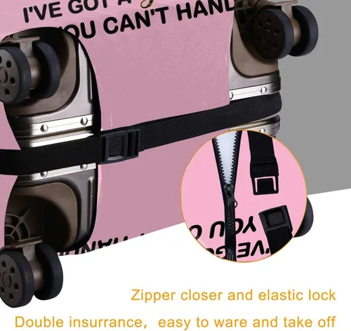 Vista 4 de Protector de maleta de viaje para mujer afroamericana, elástica, lavable, funda de equipaje con cremallera oculta adecuada para 18-32 pulgadas