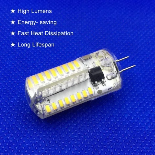 Vista 6 de Bombilla LED G4 AC 120V Cool White Alto Voltaje 110V 3W JC Bi-Pin Base Luz Paquete de 5 6000 K