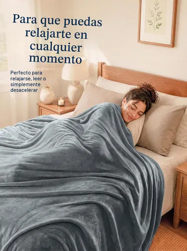 Vista 6 de Utopia Bedding - Manta de vellón de lujo, mullida, antiestática; manta de suave microfibra de 8.8 oz/yd² (300 g/m²) para sofá y cama; tamaño Gris