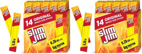 Vista 11 de Slim Jim - Palitos de carne seca ahumada, sabor original, 0.28 onzas, 14