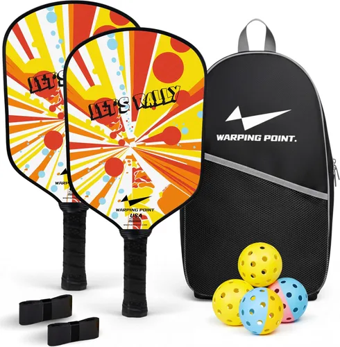 Vista 10 de Juego de 2 palas de pickleball de fibra de vidrio, duraderas y ligeras, aprobadas por USAPA, paquete de 2 raquetas de pickleball para mujeres
