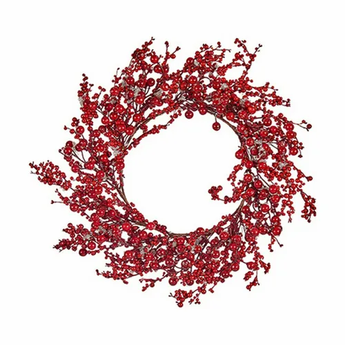 Vista 3 de Corona de Navidad Krist+ Rojo Plástico 48 x 10 x 48 cm (6 Unidades)