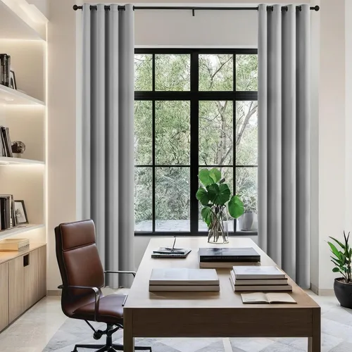 Vista 12 de mstexa Cortinas opacas beige para techo alto sala de estar, cortinas extralargas de lino sintético con ojales para cortinas de casa de 2 pisos