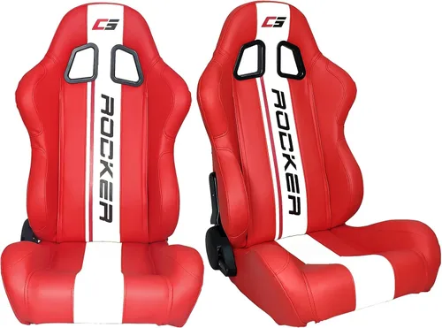 Vista 19 de FREEMOTOR802 Asientos universales de carreras, asientos deportivos reclinables con deslizadores de doble bloqueo ajustables, 1 unidad