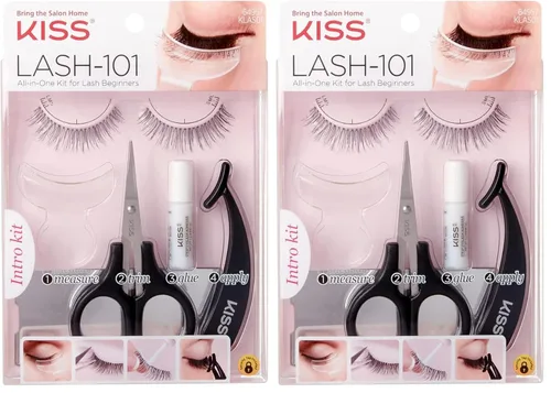 Vista 11 de Kiss Lash-101 - Kit de pestañas postizas todo en uno para principiantes, pestañas de tira reutilizables, fácil de aplicar, 1 par de pestañas