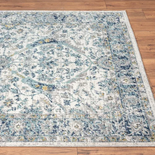 Vista 3 de LUXE WEAVERS Euston Collection 8060 - Alfombra oriental moderna color marfil de 6 x 9 pulgadas