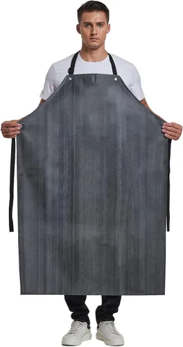 Vista 4 de Delantal de goma impermeable para carnicero resistente al aceite resistente a los productos químicos delantales de seguridad para limpiar peces