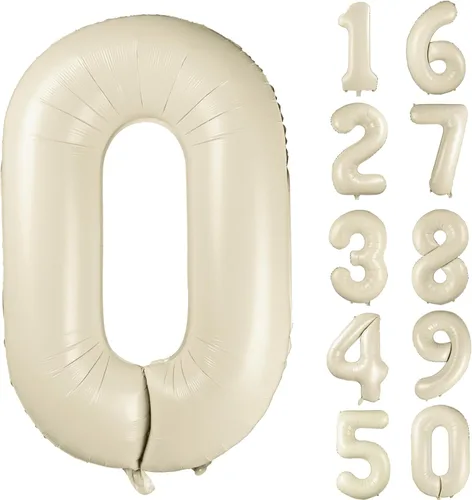 Vista 240 de Globos gigantes de helio de aluminio de 40 pulgadas, color negro, globos digitales grandes del número 0 para decoración de fiesta de cumpleaños