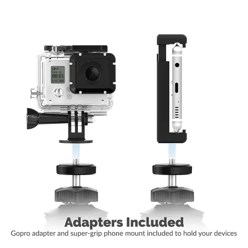 Vista 7 de SABRENT Universal Flexible Tripod Standard Tripod Mount [GoPro Mount Adapter Included] (TP-FLTP)