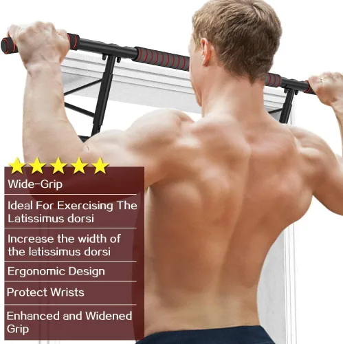 Vista 6 de AmazeFan Barra de Dominadas para Puerta con Agarre Ergonómico - Marco de Dominadas de Fitness para Ejercicio de Gimnasio en Casa - Agarre