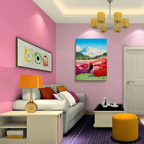 Vista 2 de Divertido póster de lienzo de gato negro japonés, arte de pared de gatos en pinturas famosas, impresiones estéticas de gatos y gatos en pinturas